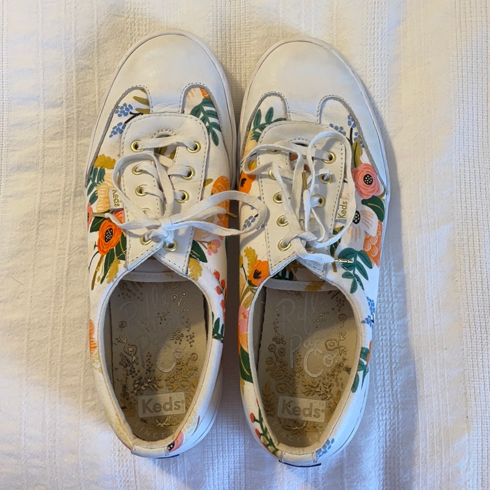 Keds x Rifle Paper Co. Tournament Lively Floral sneakers, size 10